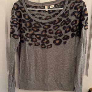 Moth Gray Animal Print Sweater